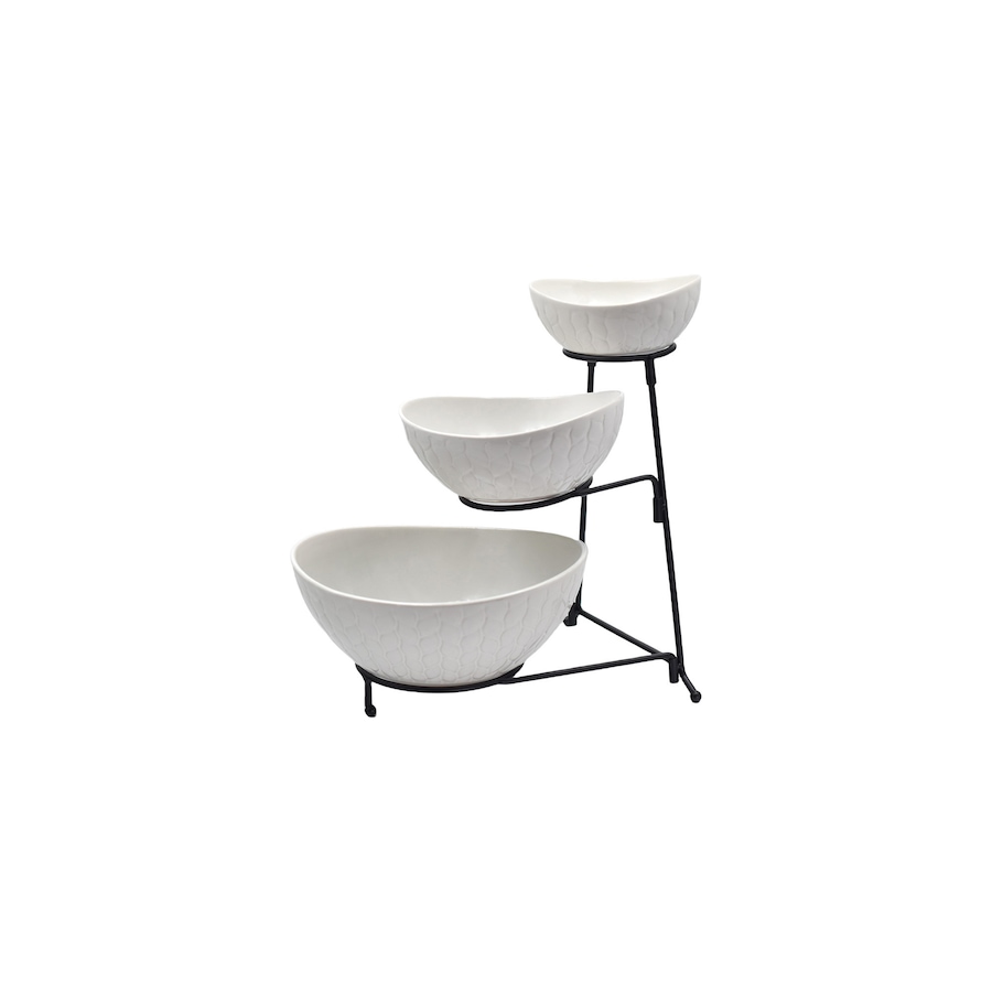 Image 212971_CARWW.jpg, Product 212-971 / Price $39.99, temp-tations Three-Tiered Oval Serving Bowl with Metal Rack from temp-tations on TSC.ca's Kitchen department