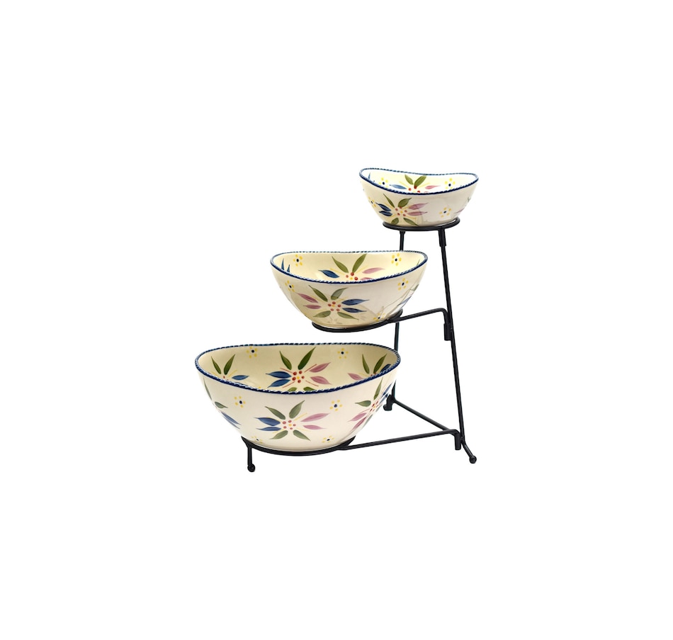 Image 212971_OWCNF.jpg, Product 212-971 / Price $29.99, temp-tations Three-Tiered Oval Serving Bowl with Metal Rack from temp-tations on TSC.ca's Kitchen department