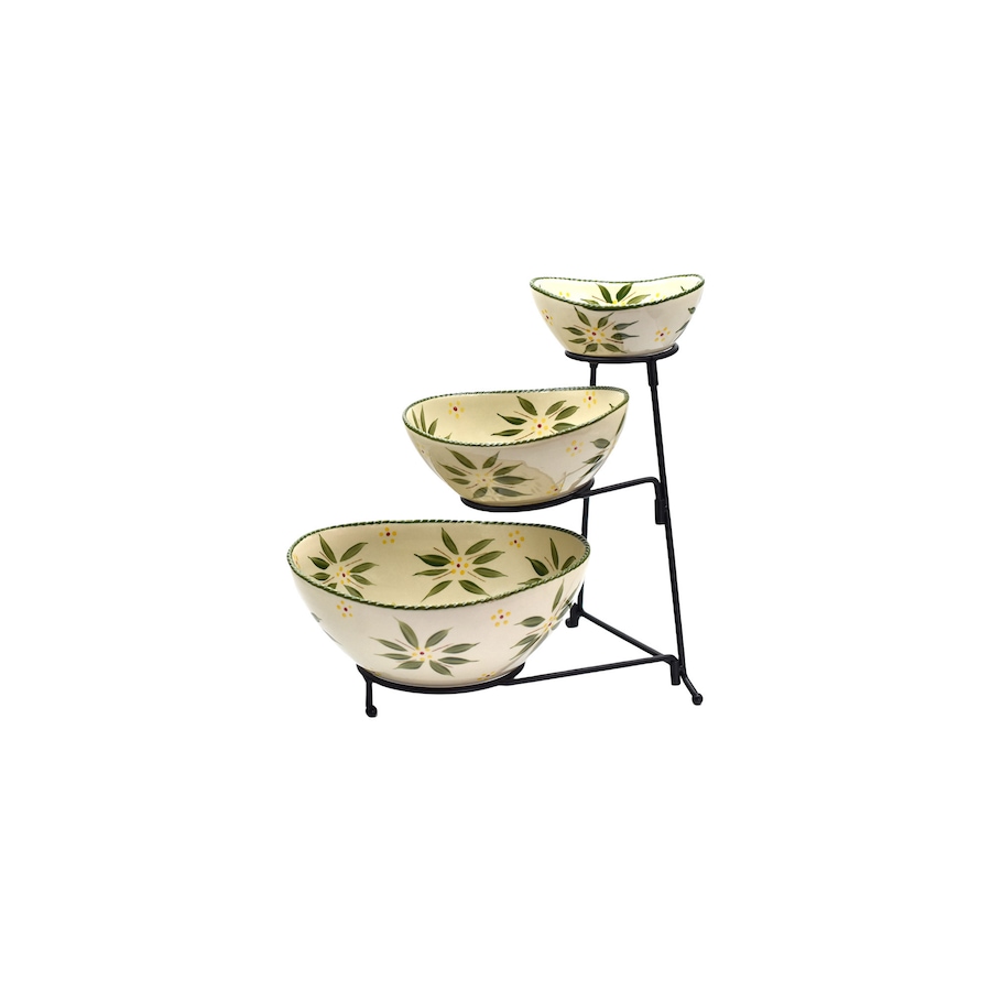 Image 212971_OWGRN.jpg, Product 212-971 / Price $39.99, temp-tations Three-Tiered Oval Serving Bowl with Metal Rack from temp-tations on TSC.ca's Kitchen department