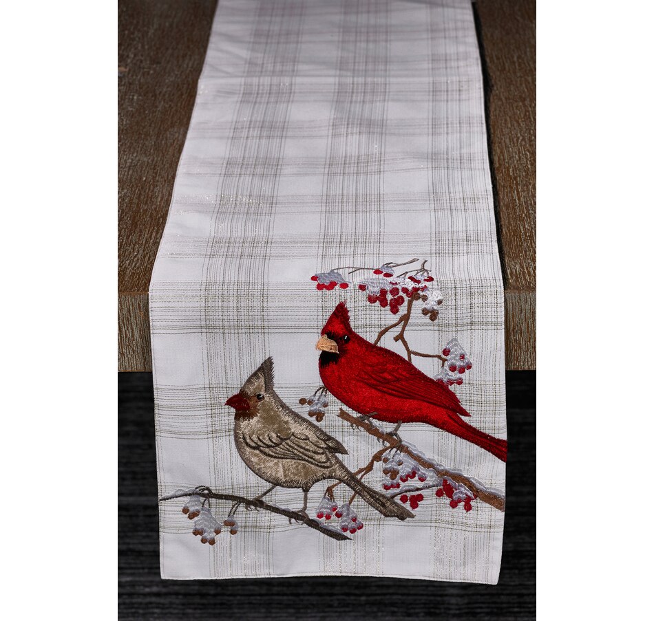 Image 213342.jpg, Product 213-342 / Price $29.99, Mera Linens Cardinal Couple Table Runner from Mera Linens on TSC.ca's Kitchen department
