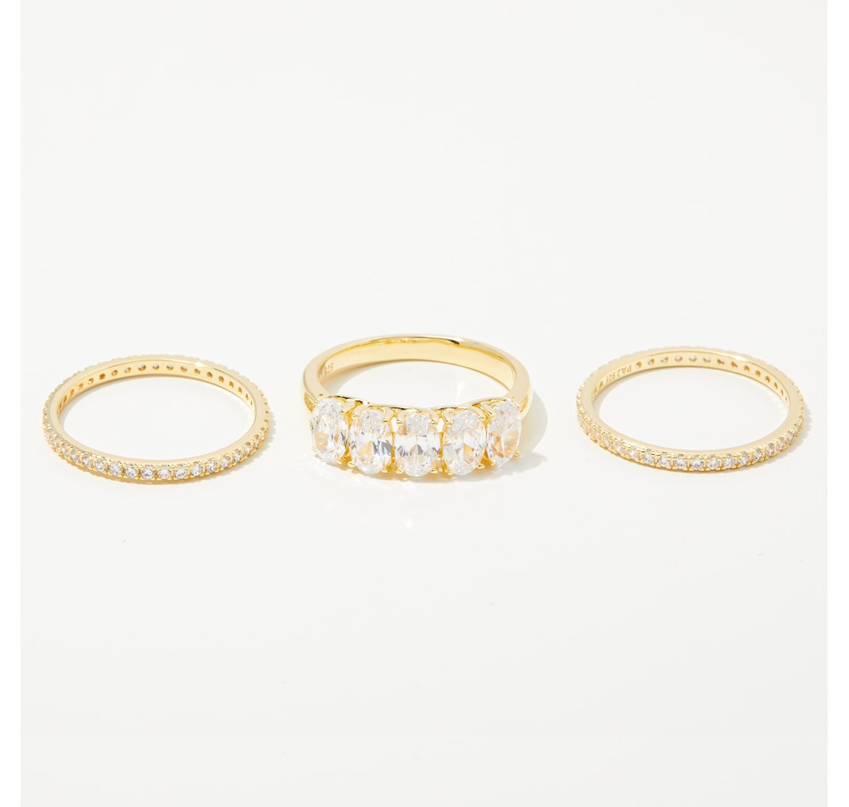 Image 213358_ALTMORE1.jpg, Product 213-358 / Price $149.99, Diamonelle Sterling Silver Shaped Ring with Two Eternity Bands from Diamonelle on TSC.ca's Jewellery department