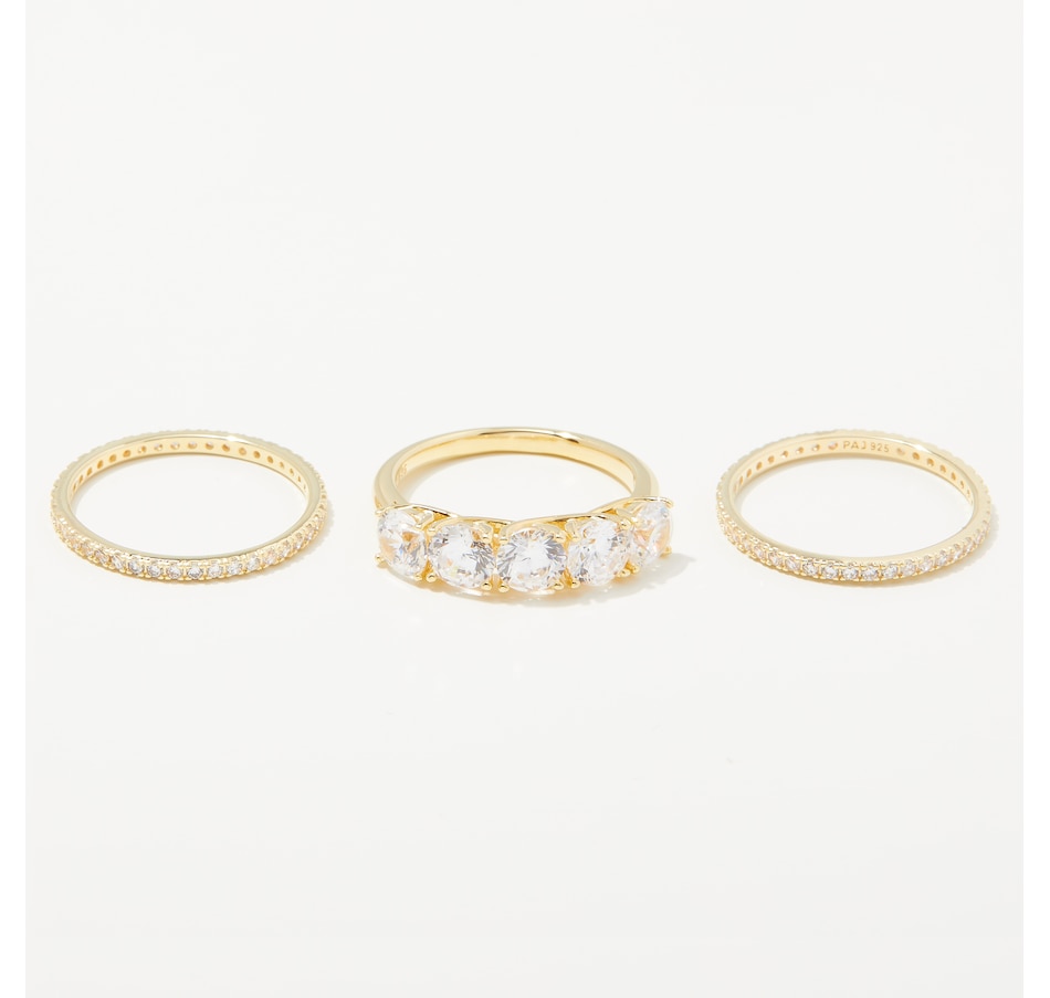 Image 213358_ALTMORE2.jpg, Product 213-358 / Price $149.99, Diamonelle Sterling Silver Shaped Ring with Two Eternity Bands from Diamonelle on TSC.ca's Jewellery department