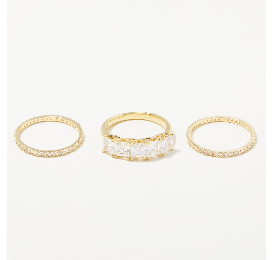 Image 213358_ALTMORE3.jpg, Product 213-358 / Price $149.99, Diamonelle Sterling Silver Shaped Ring with Two Eternity Bands from Diamonelle on TSC.ca's Jewellery department