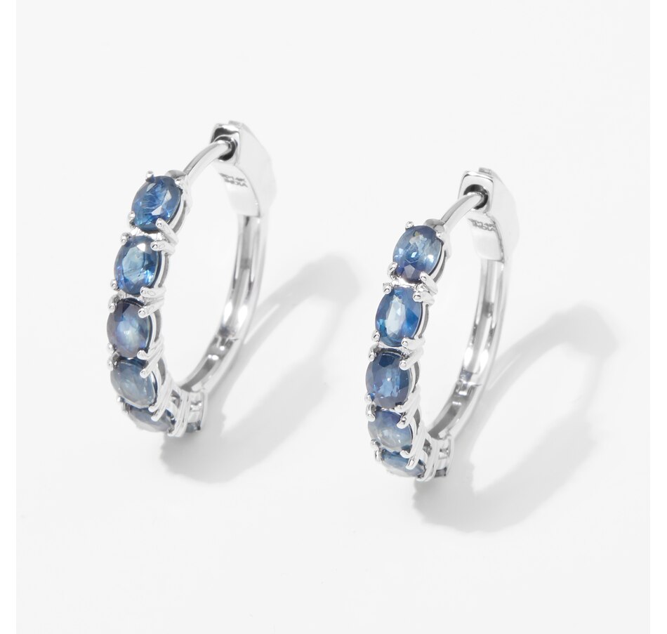 Image 213394_WGBSA.jpg, Product 213-394 / Price $599.33, Gem Creations 14K Gold 4mm x 3mm Oval Gemstone Hoop Earrings from Best of Gems on TSC.ca's Jewellery department