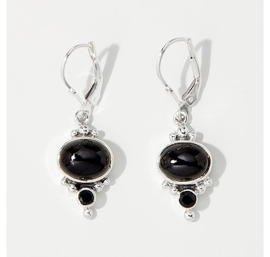 Himalayan Gems Sterling Silver Gemstone Leverback Earrings