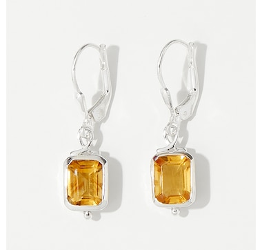 Himalayan Gems Sterling Silver Gemstone Leverback Earrings