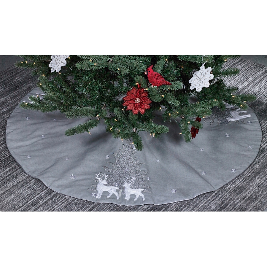 Image 213477.jpg, Product 213-477 / Price $34.88, Mera Linens White Deer Reversible Tree Skirt from Mera Linens on TSC.ca's Home & Garden department