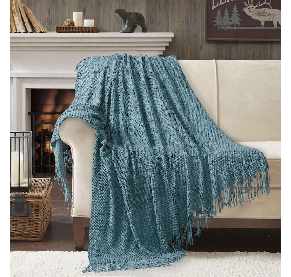 Image 213594_ADBLU.jpg, Product 213-594 / Price $29.88, St. Clair 620 GSM 50" x 70" Throw from St. Clair Bedding on TSC.ca's Home & Garden department