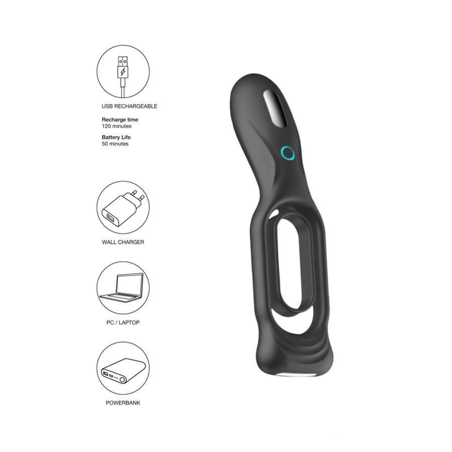 Image 213851_BLK.jpg, Product 213-851 / Price $77.99, Sono Vibrating Rechargeable Cock Ring No. 88 - Black from Sono on TSC.ca's Sexual Wellness department