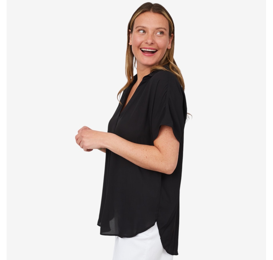 Image 214055_BLK.jpg, Product 214-055 / Price $54.88, NYDJ Short Sleeve Becky Blouse from NYDJ on TSC.ca's Fashion department