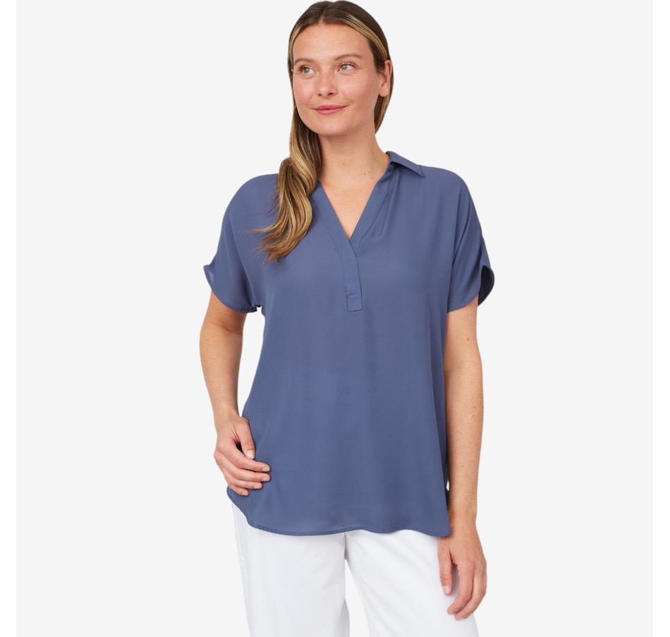 Image 214055_CASDE.jpg, Product 214-055 / Price $54.88, NYDJ Short Sleeve Becky Blouse from NYDJ on TSC.ca's Fashion department