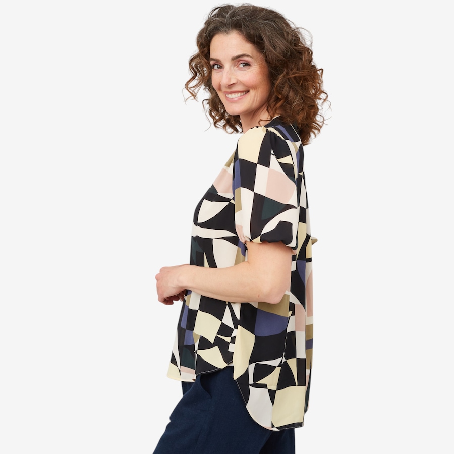 Image 214063_ALTMORE3.jpg, Product 214-063 / Price $39.33, NYDJ Short Sleeve Puff Sleeve Popover Blouse from NYDJ on TSC.ca's Fashion department