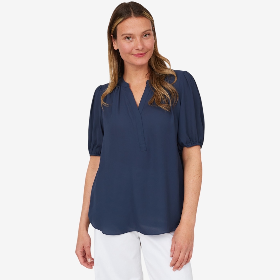 Image 214063_ALTMORE5.jpg, Product 214-063 / Price $39.33, NYDJ Short Sleeve Puff Sleeve Popover Blouse from NYDJ on TSC.ca's Fashion department
