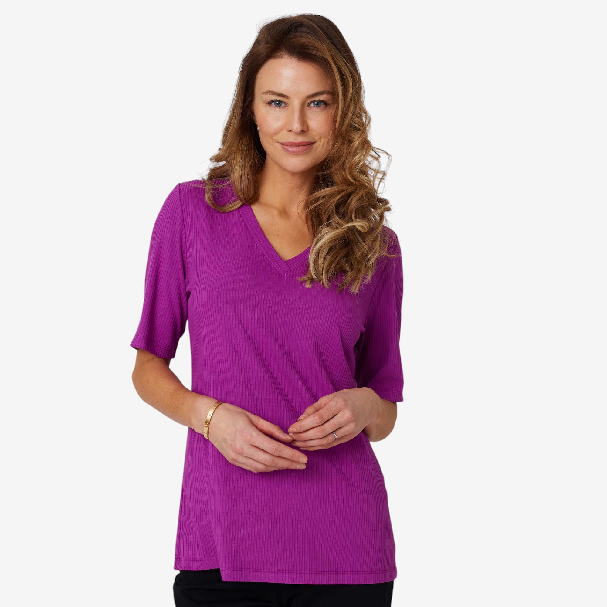 Mr. Max Bamboo Rib V-Neck Top - TSC.ca