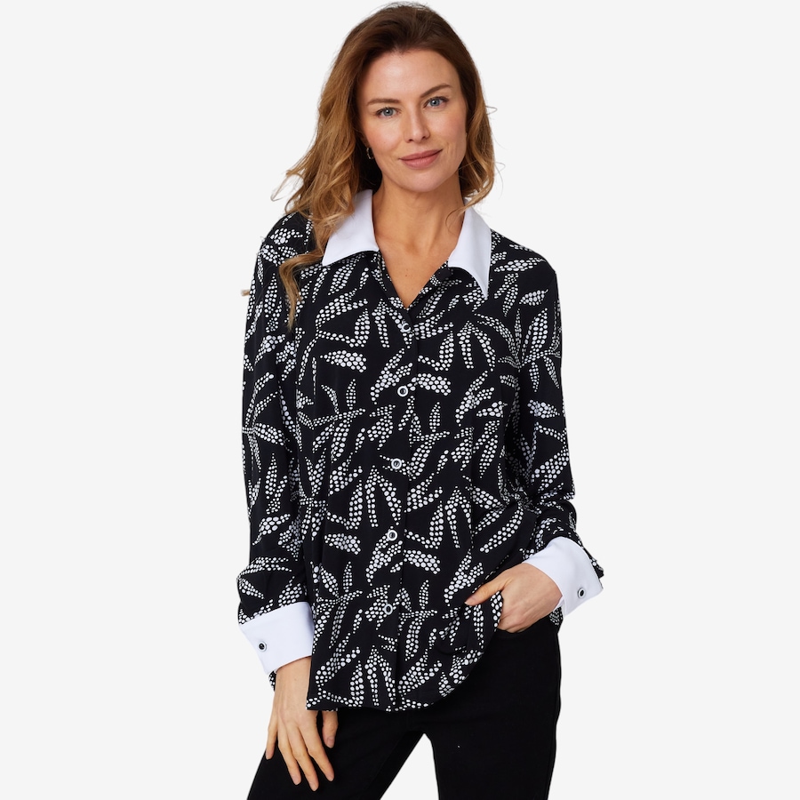 Image 214099_BLT.jpg, Product 214-099 / Price $34.33, Mr. Max Brazil Knit Blouse with Contrast Detail from Mr. Max on TSC.ca's Fashion department