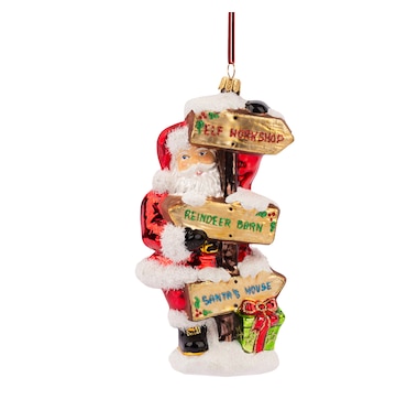Huras Family Ornaments Santa by the Road Signs