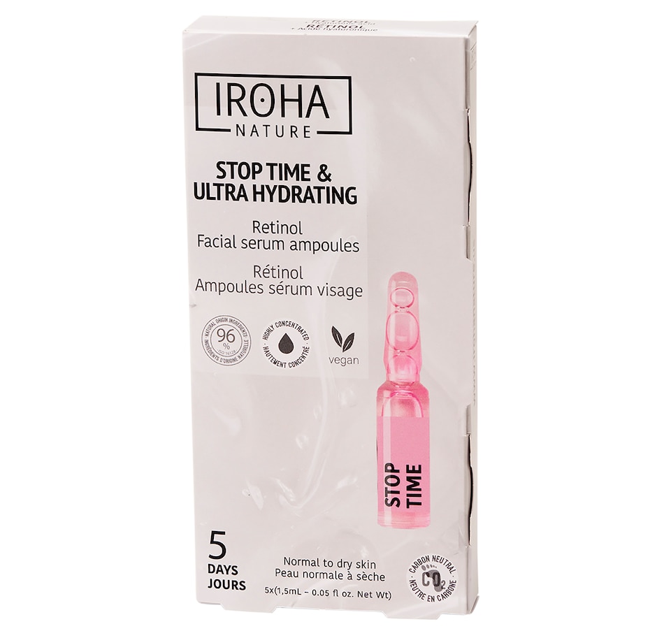 Image 214902.jpg, Product 214-902 / Price $23.65, Iroha Nature Stop Time & Ultra Hydrating Retinol Facial Serum Ampoules - Set of 5 from Iroha Nature on TSC.ca's Beauty department