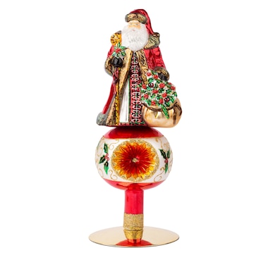 Huras Family Ornaments Holly Berry Santa Tree-Topper