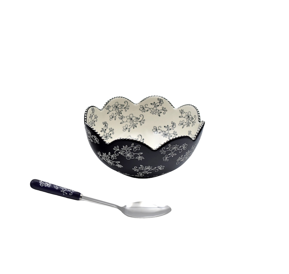 Image 215280_FLBLK.jpg, Product 215-280 / Price $29.99, Temp-tations 2qt Bowl with Serving Spoon from temp-tations on TSC.ca's Kitchen department