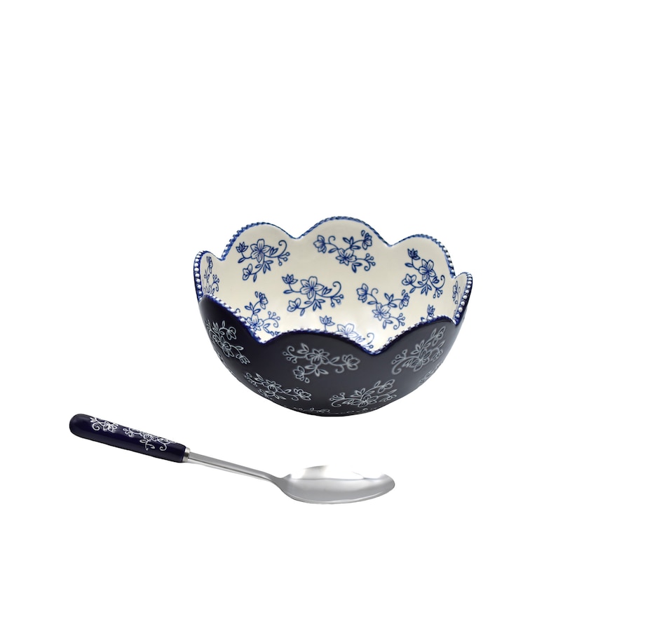 Image 215280_FLBLU.jpg, Product 215-280 / Price $29.99, Temp-tations 2qt Bowl with Serving Spoon from temp-tations on TSC.ca's Kitchen department