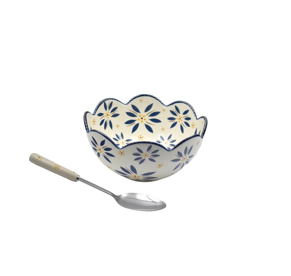 Image 215280_OWBLU.jpg, Product 215-280 / Price $29.99, Temp-tations 2qt Bowl with Serving Spoon from temp-tations on TSC.ca's Kitchen department