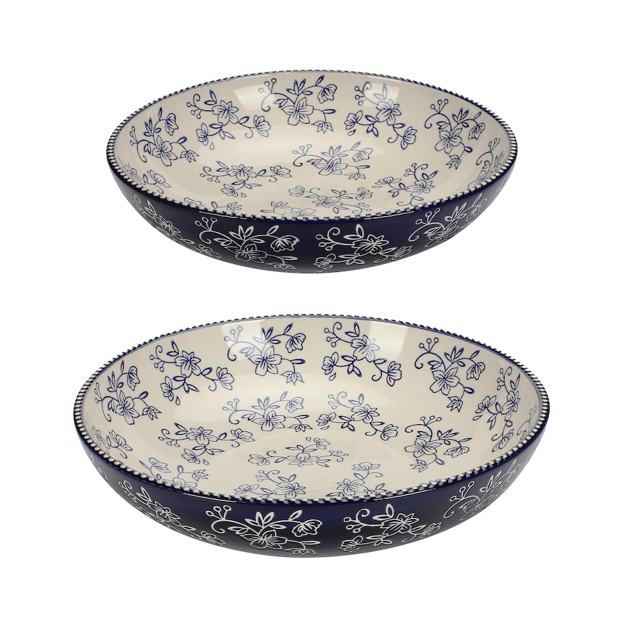 Image 215284_FLBLU.jpg, Product 215-284 / Price $44.99, temp-tations 3-Quart and Four-Quart Shallow Bowl Set from temp-tations on TSC.ca's Kitchen department