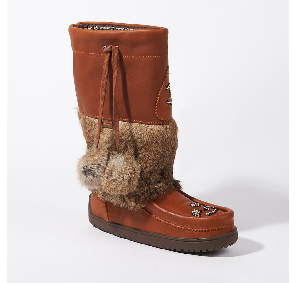 Image 215378_TOC.jpg, Product 215-378 / Price $269.99, Manitobah Mukluks Justine Woods Grain Snowy Owl Mukluk from Manitobah Mukluks on TSC.ca's Clothing & Shoes department