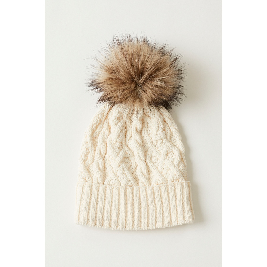 Image 215463_NAT.jpg, Product 215-463 / Price $29.88, Parkhurst Accessories Cable Hat with Faux Fur Pom from Parkhurst on TSC.ca's Fashion department