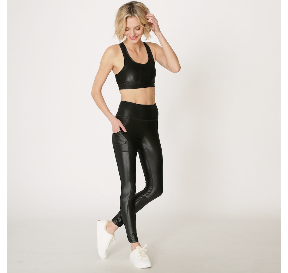 Image 215604_BLK.jpg, Product 215-604 / Price $11.88, Crystal Kobe Reflective High-Shine Stretch Sports Bra from Crystal Kobe on TSC.ca's Clothing & Shoes department