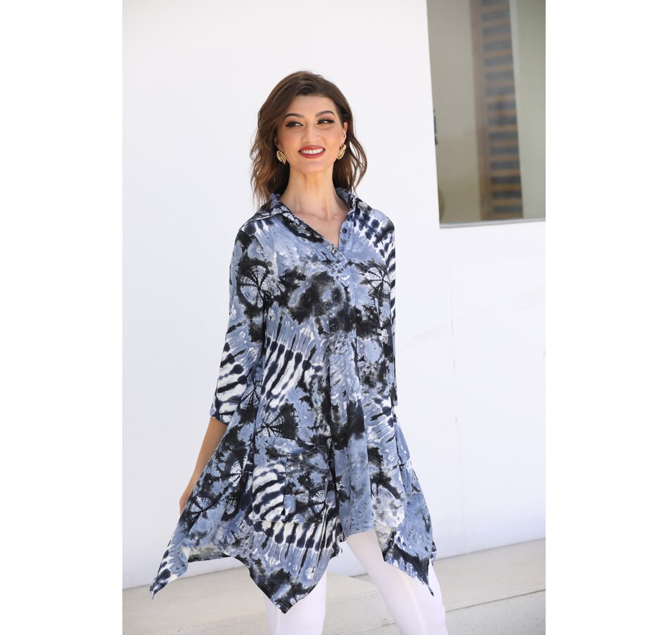 Image 215692_GRY.jpg, Product 215-692 / Price $24.33, Orange Fashion Village Sharkbite Hem Button Front Tunic from Orange Fashion Village on TSC.ca's Fashion department