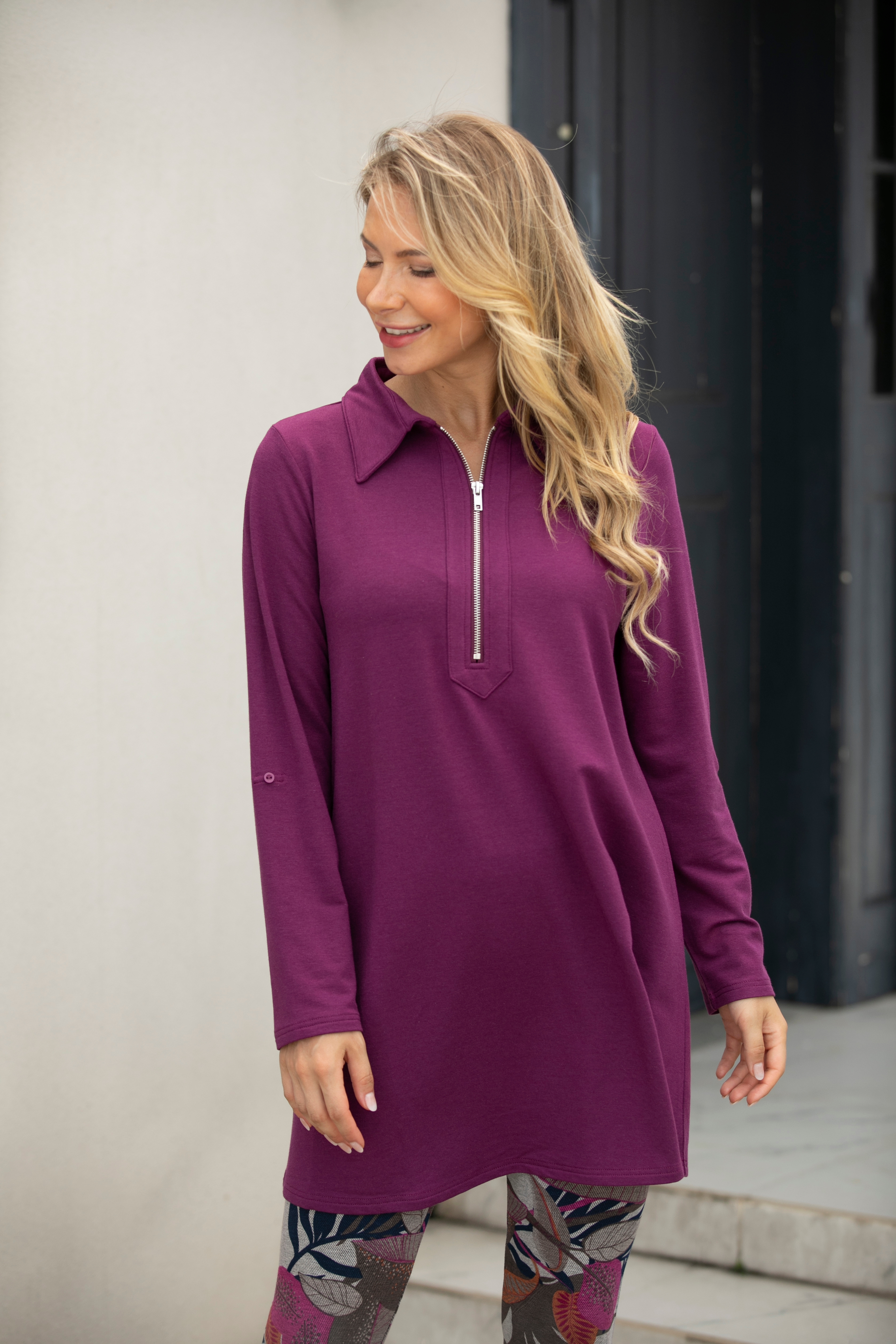 24AW【PRANK PROJECT】Velvet Tunic Bus Orange Fashion Village Bamboo Baby French Terry Zip Tunic - TSC.ca