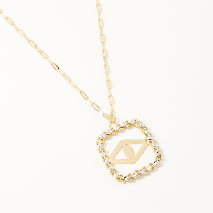Image 215770.jpg, Product 215-770 / Price $229.88, TruGold 10K Two-Tone Gold Diamond-Cut Evil Eye Necklace from TruGold on TSC.ca's Jewellery department