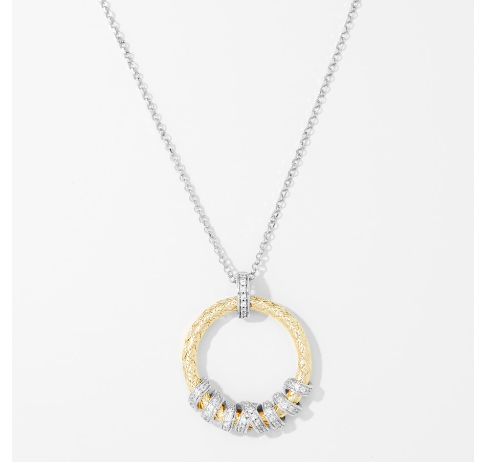Image 215802.jpg, Product 215-802 / Price $199.99, Charles Garnier Two Tone Interlink Woven Cubic Zirconia Pendant Necklace from Charles Garnier on TSC.ca's Jewellery department