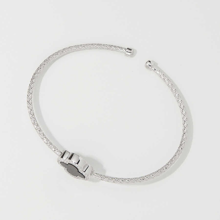 Image 215815_ALTMORE1.jpg, Product 215-815 / Price $189.99, Charles Garnier Sterling Silver Rhodium plate "Bliss" Woven Black Agate and Cubic Zirconia Bangle from Charles Garnier on TSC.ca's Jewellery department