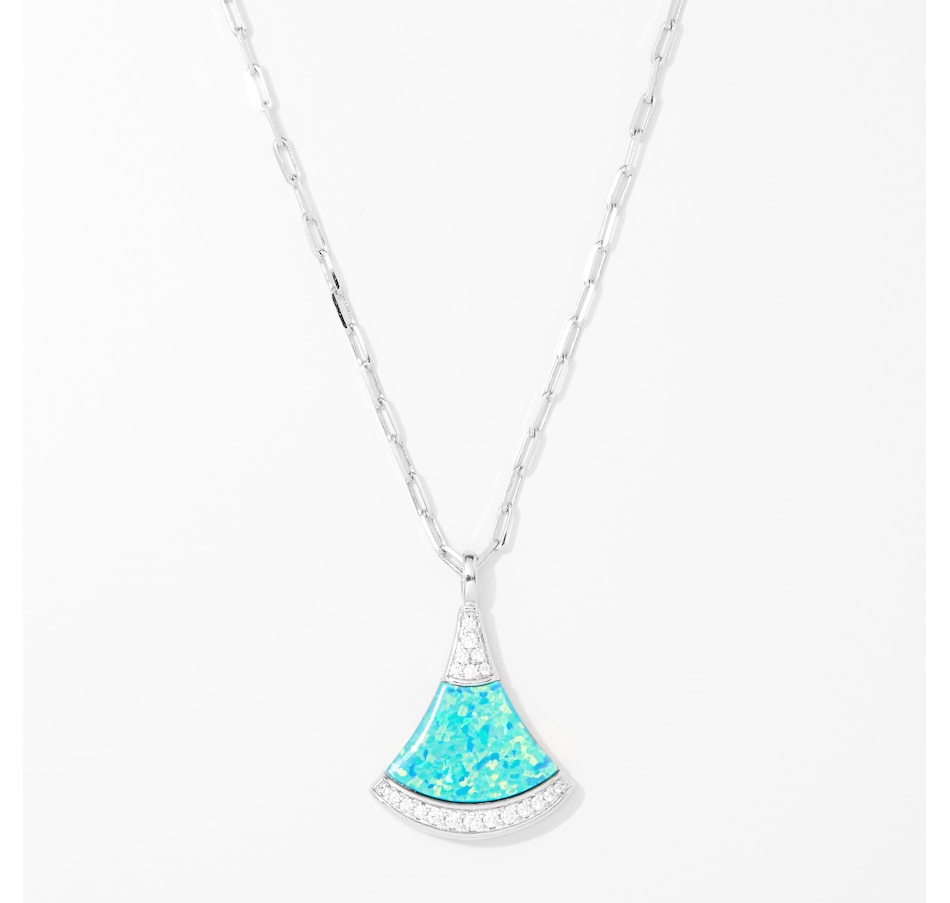 Image 215817_RHBOM.jpg, Product 215-817 / Price $249.99, Charles Garnier Sterling Silver "Fanflare" Gemstone and Cubic Zirconia Necklace from Charles Garnier on TSC.ca's Jewellery department