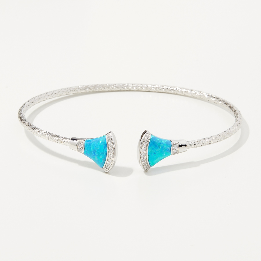 Image 215819_RHPBO.jpg, Product 215-819 / Price $219.99, Charles Garnier Sterling Silver "Fanflare" Gemstone and Cubic Zirconia Cuff from Charles Garnier on TSC.ca's Jewellery department