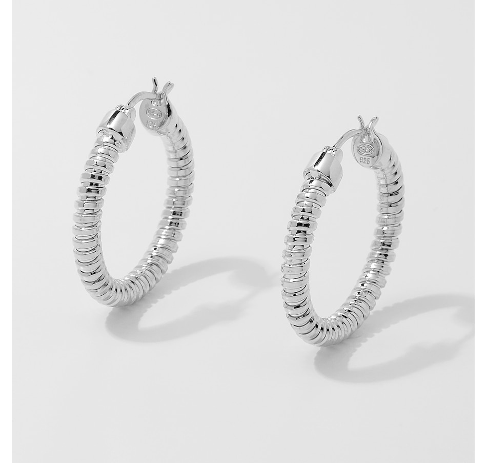 Image 215836_RHOP.jpg, Product 215-836 / Price $99.88, Charles Garnier Sterling Silver Tubogus Tube 30mm Hoop Earrings from Charles Garnier on TSC.ca's Jewellery department