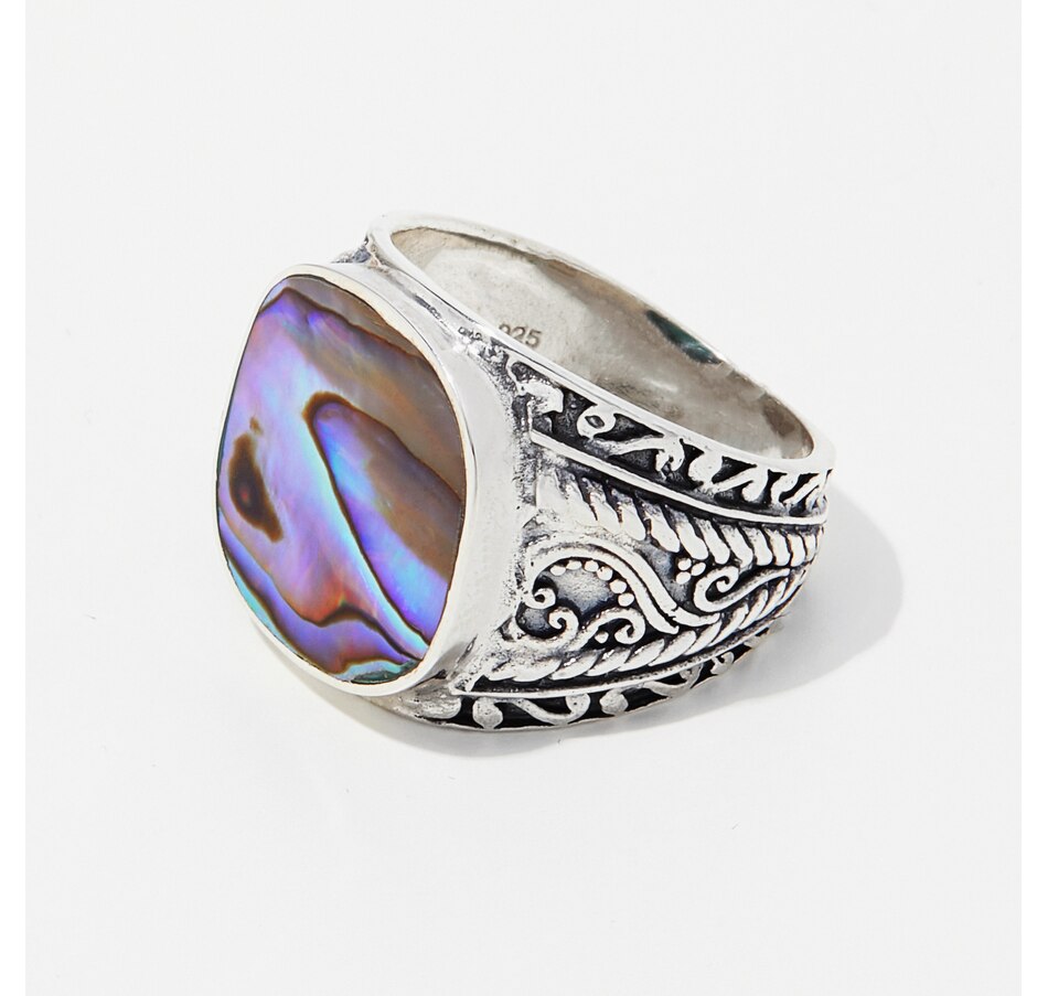 Samuel B. Collection Sterling Silver Cushion Shaped Abalone Ring - TSC.ca