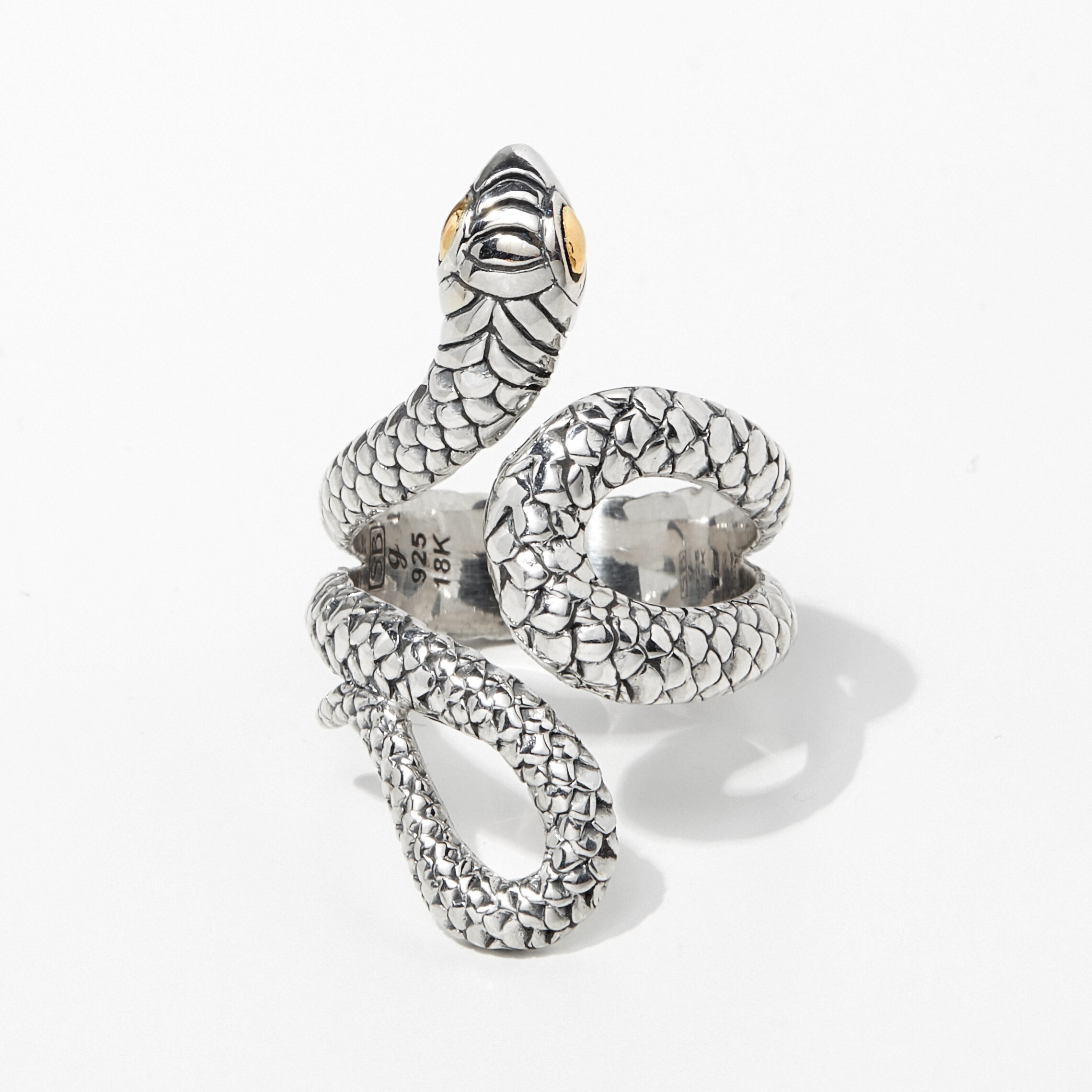 Jewellery - Rings - Samuel B. Collection Sterling Silver/18K Gold Snake ...