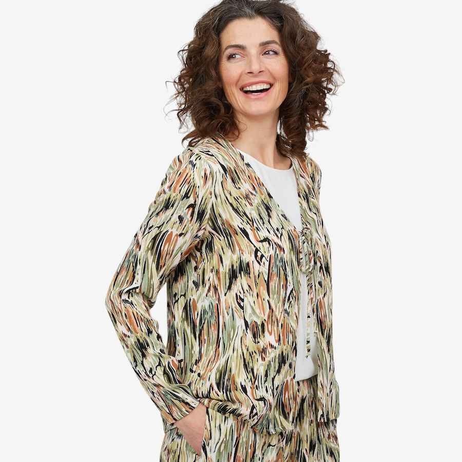 Image 215890_SAPT.jpg, Product 215-890 / Price $29.33, Mr. Max Crinkle Viscose Tie Front Cardigan from Mr. Max on TSC.ca's Fashion department