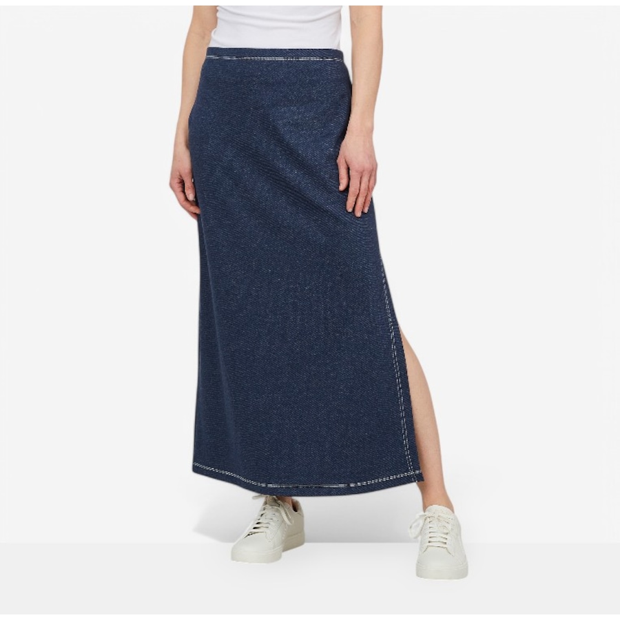 Image 215900_DNM.jpg, Product 215-900 / Price $29.33, Mr. Max Denim Knit Long Skirt with Side Slit and Contrast Stitch Detail from Mr. Max on TSC.ca's Fashion department