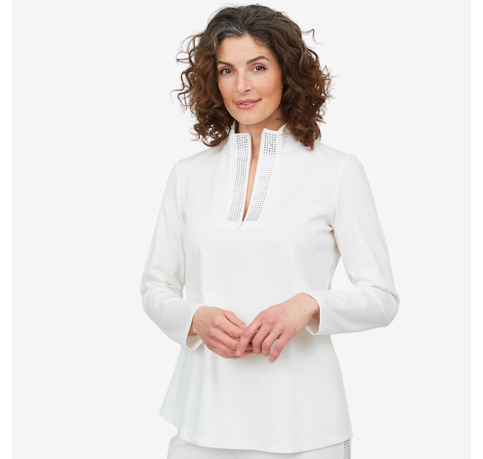 Image 215905_ALTMORE1.jpg, Product 215-905 / Price $29.33, Mr. Max Nova Knit Half-Zip Top with Embellishment Detail from Mr. Max on TSC.ca's Fashion department