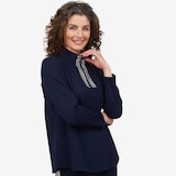 Mr. Max Nova Knit Half-Zip Top with Embellishment Detail