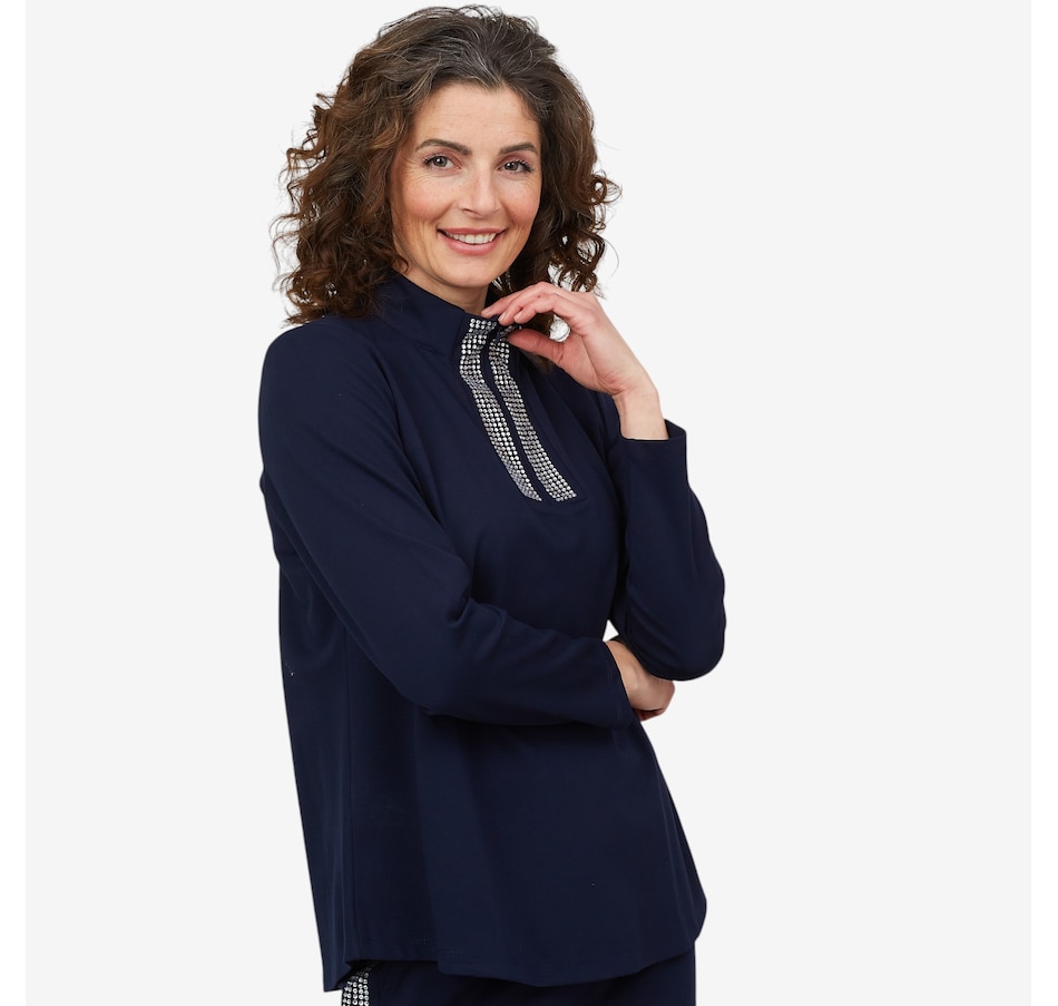 Image 215905_ID.jpg, Product 215-905 / Price $29.33, Mr. Max Nova Knit Half-Zip Top with Embellishment Detail from Mr. Max on TSC.ca's Fashion department