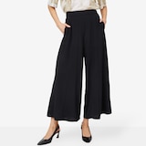 Red Coral Wide Leg Panel Elastic Waist Pant