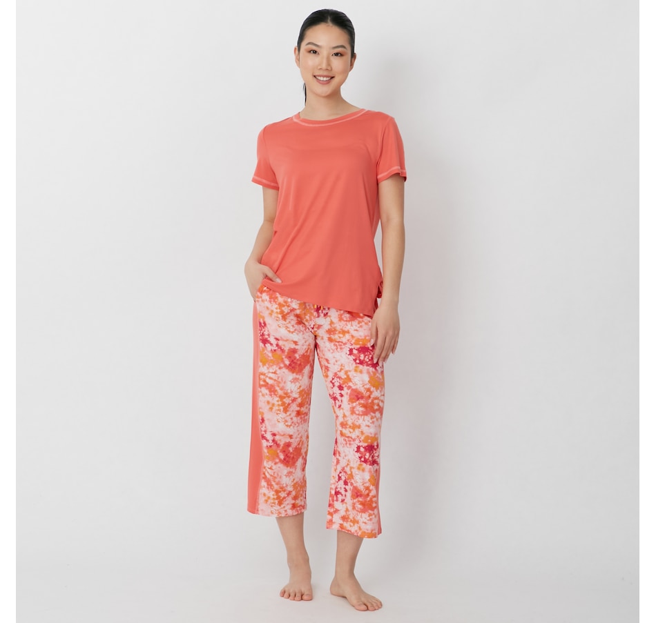 Cuddl Duds Cool & Airy Cropped Colour Block PJ Set