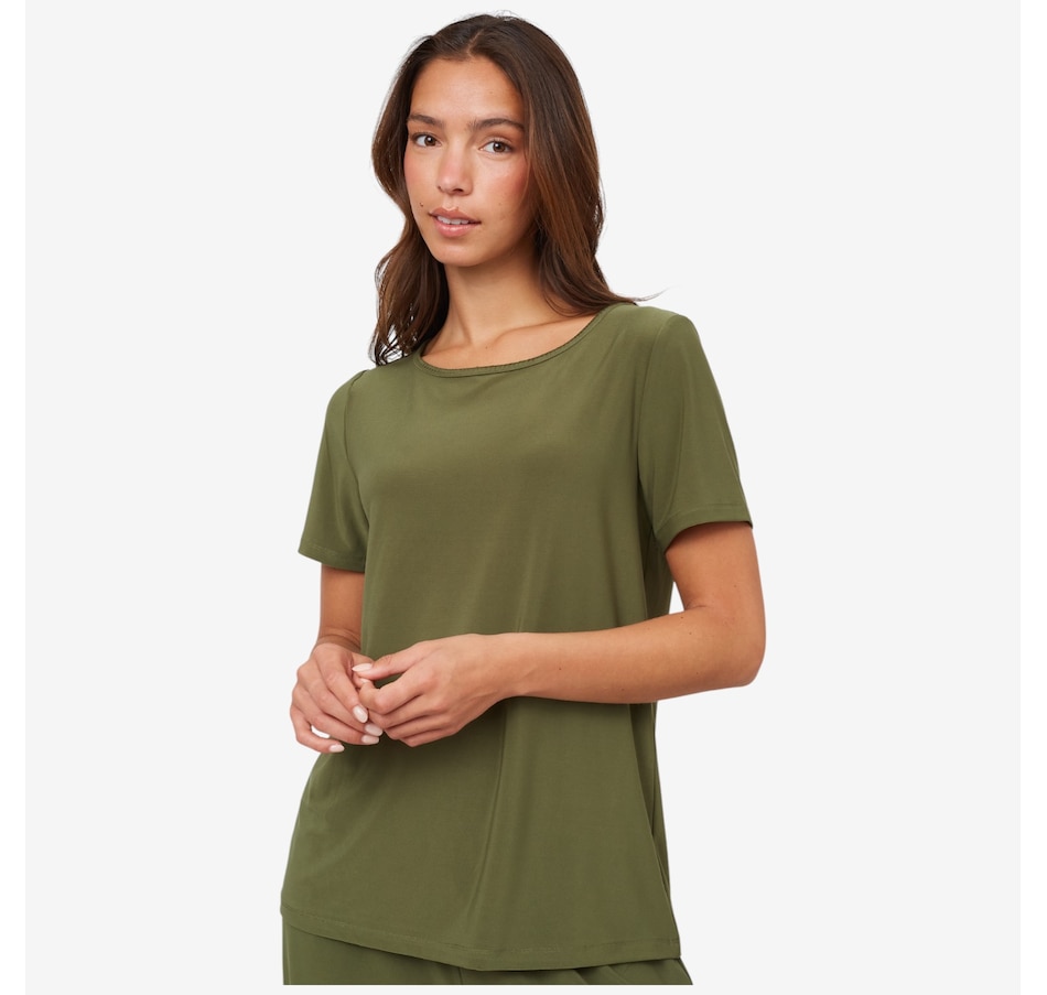 Image 216144_DEEOE.jpg, Product 216-144 / Price $17.33, Kim & Co. Deluxe Brazil Knit Short Sleeve Conny Top from Kim & Co. on TSC.ca's Fashion department