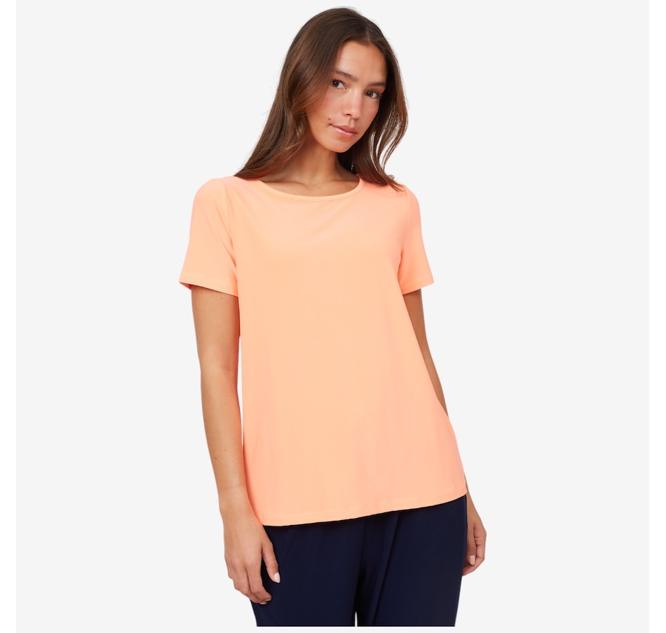 Image 216144_MELST.jpg, Product 216-144 / Price $17.33, Kim & Co. Deluxe Brazil Knit Short Sleeve Conny Top from Kim & Co. on TSC.ca's Fashion department