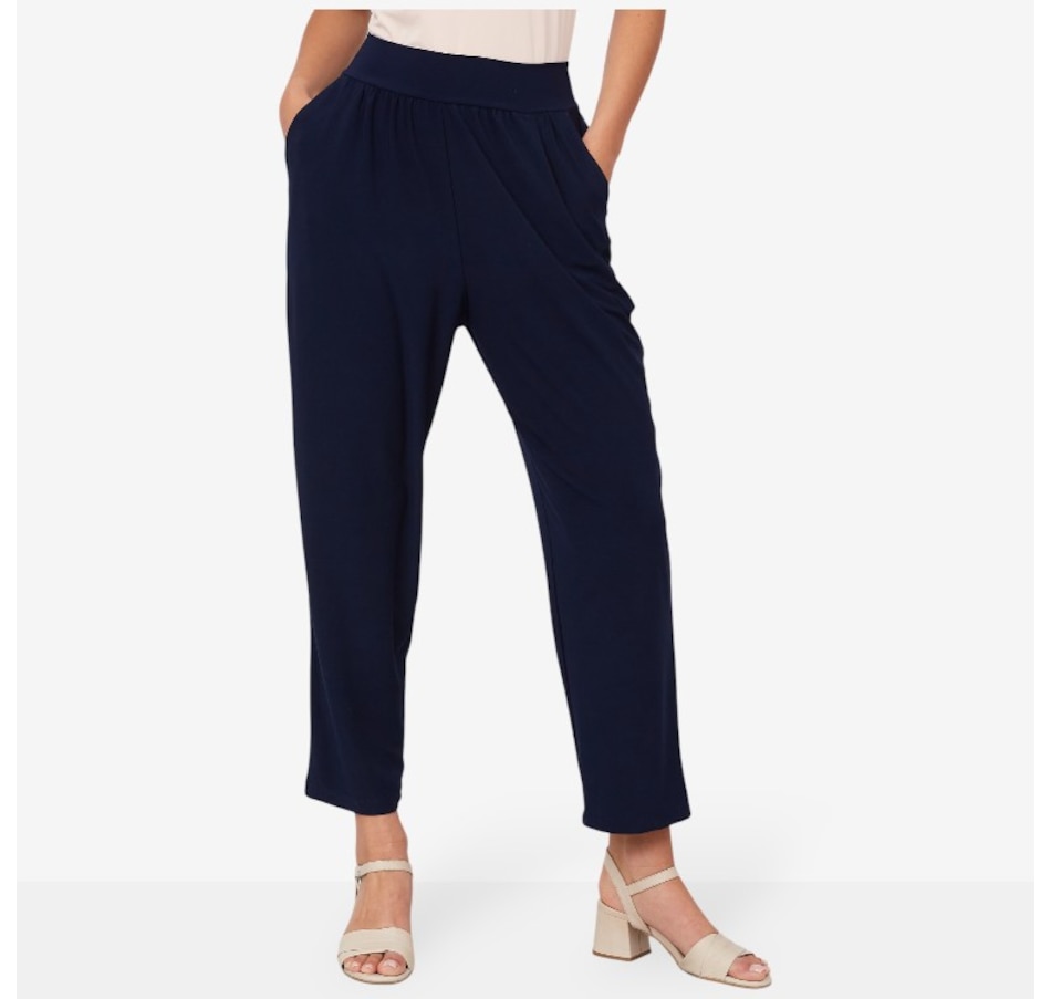 Image 216152_NVY.jpg, Product 216-152 / Price $22.33, Kim & Co. Deluxe Brazil Knit Jersey Ankle Wellness Trouser from Kim & Co. on TSC.ca's Fashion department