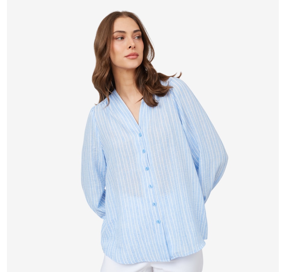 Image 216154_LTBWE.jpg, Product 216-154 / Price $24.33, Kim & Co. Striped Claudine Blouse from Kim & Co. on TSC.ca's Fashion department